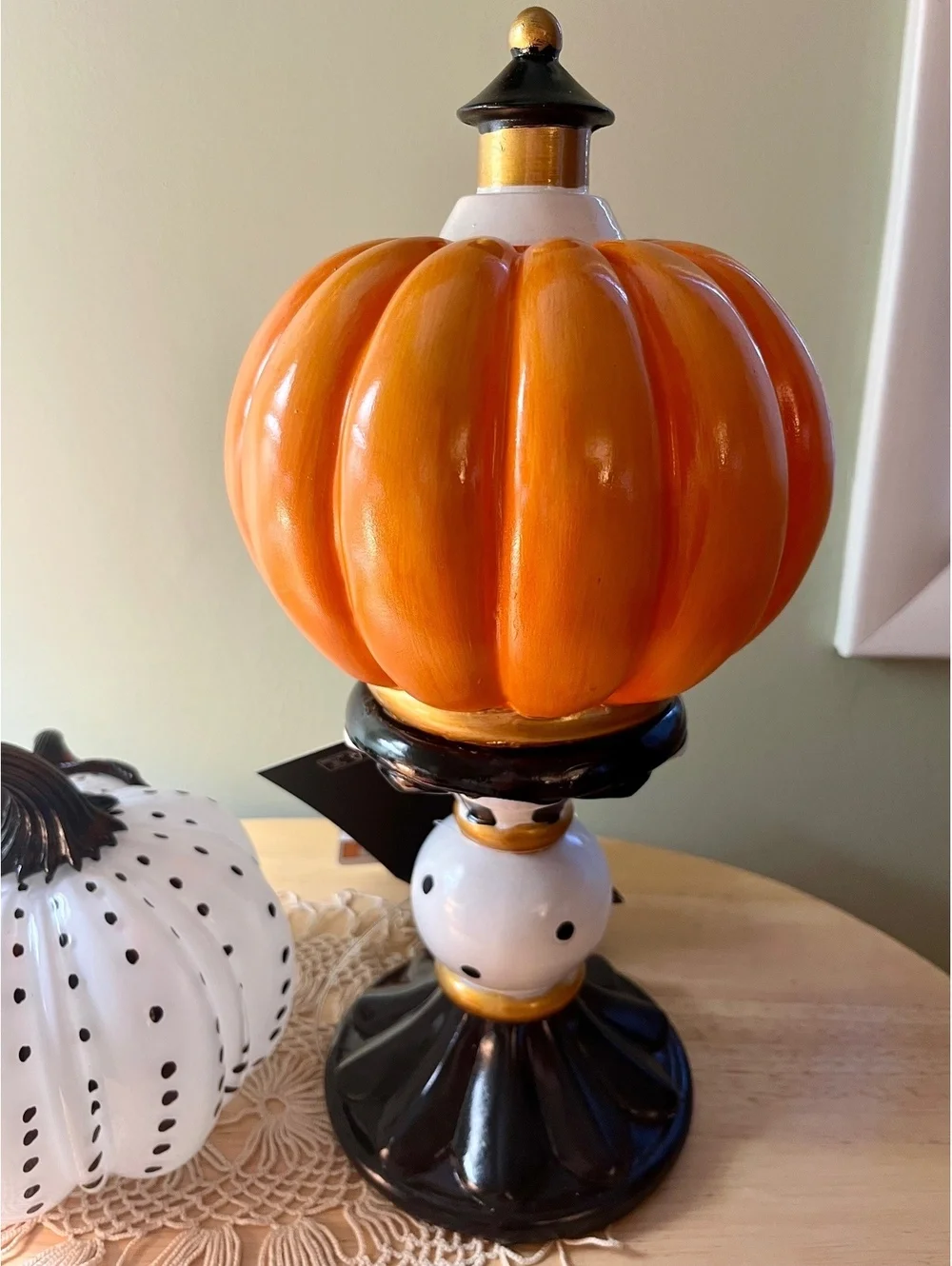Christian Serrano Glass Pumpkin Halloween Decor Set - Orange & White